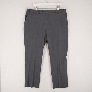 Hart Schaffner Marx Wool Spandex Gray Flat Front Mid Rise Dress Pants 38/29 Line